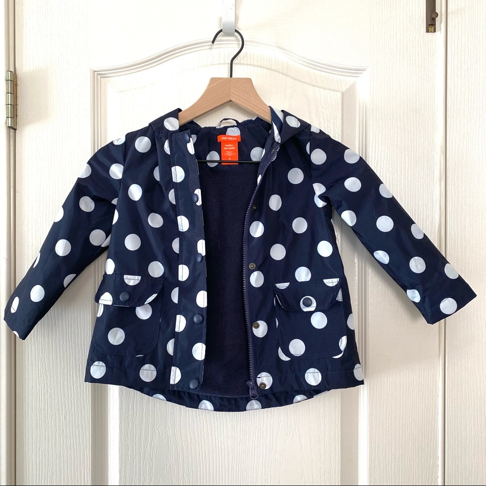 Joe Fresh toddler girls polka does rain coat